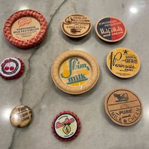 🔴Vintage retro handmade magnets-9 total
